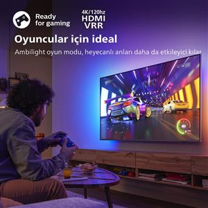 PHILIPS 86PUS8807 86inc 217 cm 4K UHD Android TV,3 Taraflı Ambilight,Uydu Alıcı