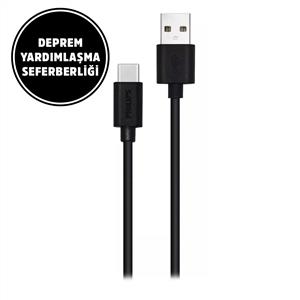 AFET YARDIM-PHILIPS DLC3106A/00 USB-USB-C PVC ŞARJ KABLOSU 2M- SİYAH