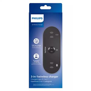 Philips DLP9230NB 3ü 1 arada Kablosuz Hızlı Şarj Standı - Siyah