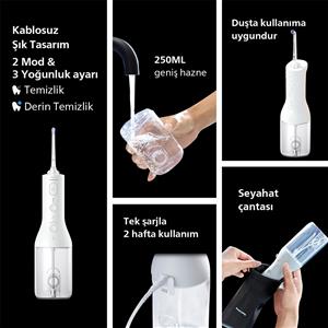 PHILIPS HX3826/31 SONICARE 3000 SERİSİ ŞARJ EDİLEBİLİR DİŞ ARASI TEMİZLEYİCİ