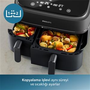 PHILIPS NA350/00 3000 Serisi Çift Hazneli Airfryer 9 L Fritöz