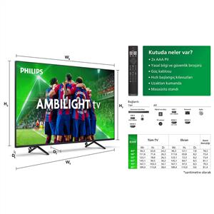Philips Ambilight TV 43PUS8309 43inc 108 cm 4K UHD Smart TV,3 Taraflı Ambilight,Uydu Alıcı
