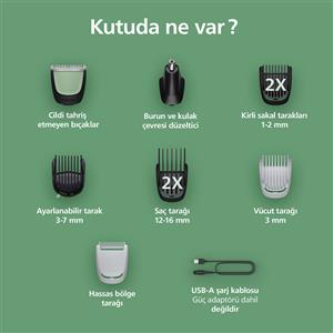 Philips 3000Serisi 9in1,Erkek Bakım Seti,Yüz/Saç/Vücut Tıraş Makinesi, MG3946/15