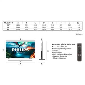 Philips 55MLED810/12 4K QD MiniLED 139cm 55" Smart TV Dolby Atmos Titan OS