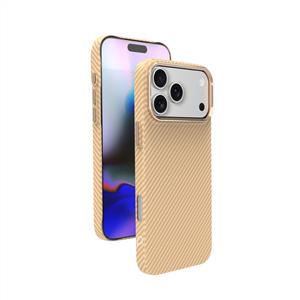 Piili ıPhone 17 Pro Max Kevlar Serisi Magsafe Kılıf - Gold Karbon