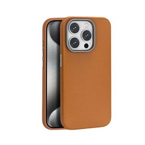 Piili İphone 15 Leather Magsafe Kılıf - Kahverengi