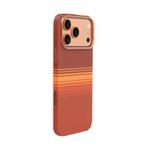 Piili ıPhone 17 Pro Max Kevlar Serisi Magsafe Dokuma Telefon Kılıfı - Turuncu