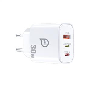 Piili 30w Pd - Q3.0 Usb Lightning Type-c Adaptör - Beyaz