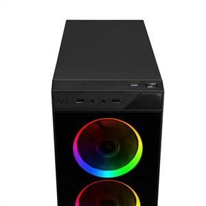 POWER BOOST VK-C12B USB 3.0 TEMPERED GLASS 4x120mm RGB FAN ATX SİYAH KASA