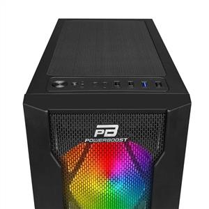 POWER BOOST VK-P1900B 500W USB 3.0 MESH FIXED 4x120mm RAINBOW FAN ATX SİYAH KASA