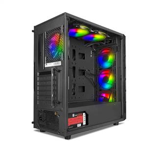 POWER BOOST X59RGB 650W 80 PLUS USB 3.0 TEMPERED 6x120mm RGB FAN ATX SİYAH KASA