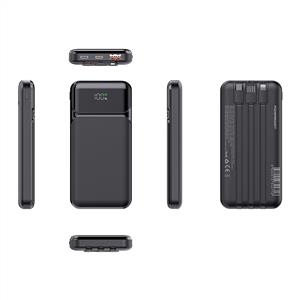 PowerBoost NIGHT 125B 10000mAh 22.5W Dahili Kablolu LCD Powerbank - Siyah