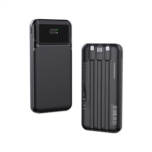 PowerBoost NIGHT 125B 10000mAh 22.5W Dahili Kablolu LCD Powerbank - Siyah