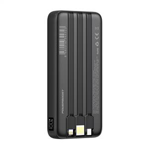 PowerBoost PRIME 130B 10000mAh 22.5W Dahili Kablolu LCD Powerbank - Siyah