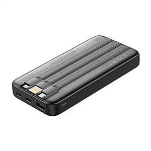 PowerBoost PRIME 130B 10000mAh 22.5W Dahili Kablolu LCD Powerbank - Siyah