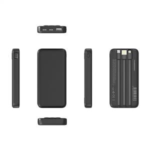 PowerBoost PRIME 130B 10000mAh 22.5W Dahili Kablolu LCD Powerbank - Siyah
