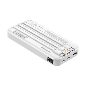 PowerBoost PRIME 130W 10000mAh 22.5W Dahili Kablolu LCD Powerbank - Beyaz