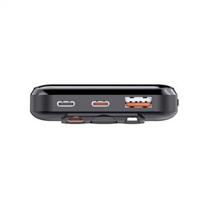 PowerBoost NIGHT 135B 10000mAh 22.5W Dahili Kablo LCD GizliLED Powerbank - Siyah