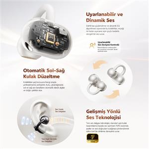 Qcy C50 Crossky ANC BT Küpe Kulaklık - Siyah
