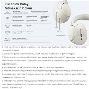 Qcy H3 Hybrid ANC Hi-Res Bluetooth Kulaküstü Kablosuz Kulaklık - Mavi