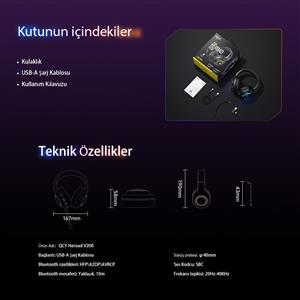 Qcy HeroaD V200 RGB 7.1 Kablolu Gaming Oyuncu Kulaklığı - Siyah