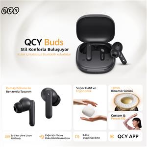 Qcy Buds iPX4 AI Bluetooth Kulaklık - Siyah