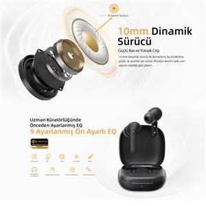 Qcy Buds iPX4 AI Bluetooth Kulaklık - Siyah