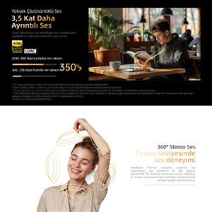 Qcy HT08 MeloBuds Pro Hi-Res LDAC Adaptif ANC Bluetooth Kablosuz Kulaklık - Altın