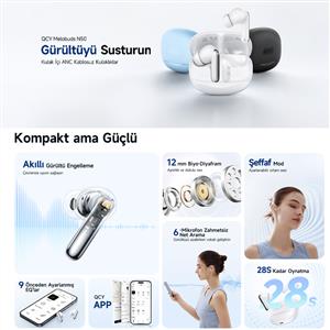 Qcy Melobuds N50 Anc Ht12 Bluetooth Kablosuz Kulaklık - Siyah