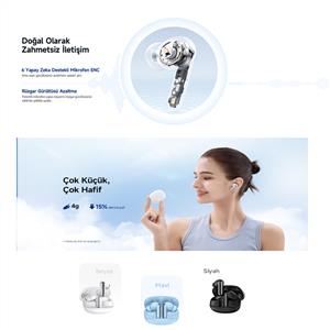 Qcy Melobuds N50 Anc Ht12 Bluetooth Kablosuz Kulaklık - Beyaz