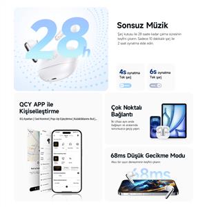 Qcy Melobuds N50 Anc Ht12 Bluetooth Kablosuz Kulaklık - Siyah