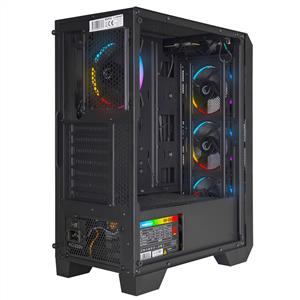 RAMPAGE REACTION 4x120mm Rainbow Fanlı 600W 80PLUS BRONZE MidT ATX GAMING KASA