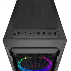 RAMPAGE FUSION 4x120mm RAINBOW FANLI USB3.0 MidT ATX GAMING KASA