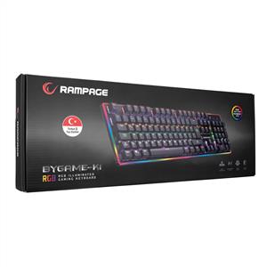 Rampage BYGAME-K1 RGB Led Frame Rainbow Mekanik Blue Switch Gaming Oyuncu Klavye