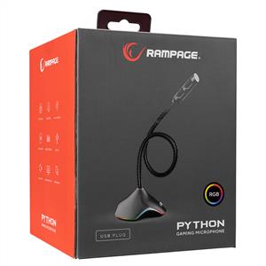 RAMPAGE RMX-M7 PYTHON USB RGB LEDLİ GAMİNG MİKROFON- SİYAH