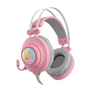 RAMPAGE RM-K1 PULSAR USB 7.1 SURROUND RGB IŞIK EFEKTLİ GAMİNG KULAKLIK - PEMBE
