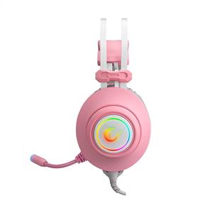 RAMPAGE RM-K1 PULSAR USB 7.1 SURROUND RGB IŞIK EFEKTLİ GAMİNG KULAKLIK - PEMBE