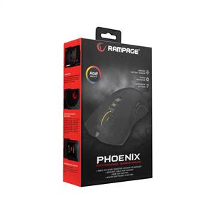 RAMPAGE SMX-R22 PHOENIX V2 12800 DPI RGB KABLOLU GAMING MOUSE-SİYAH