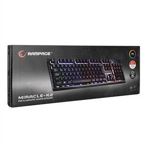 RAMPAGE MIRACLE K2 RGB TR Q KABLOLU GAMING KLAVYE-SIYAH
