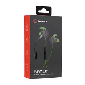 Rampage RM-K26 RATLE 3,5mm Gaming Kulak İçi Mikrofonlu Kulaklık - Yeşil
