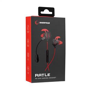 Rampage RM-K26 RATLE 3,5mm Gaming Kulak İçi Mikrofonlu Kulaklık - Kırmızı