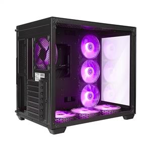 RAMPAGE ICEBLADE BLACK 7x120mm ARGB FANLI MidT ATX GAMING KASA