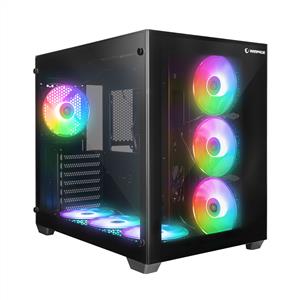 RAMPAGE ICEBLADE BLACK 7x120mm ARGB FANLI MidT ATX GAMING KASA