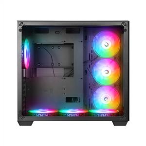 RAMPAGE ICEBLADE BLACK 7x120mm ARGB FANLI MidT ATX GAMING KASA