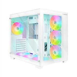 RAMPAGE ICEBLADE WHITE 7x120mm ARGB FANLI MidT ATX GAMING KASA