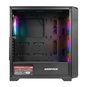 RAMPAGE SPEAR 4x120mm RGB FANLI 750W 80PLUS BRONZE MidT ATX GAMING SİYAH KASA