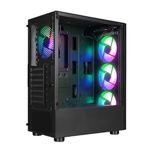 RAMPAGE SHIVA 4x120mm Rainbow Fanlı MidT ATX Siyah Kasa