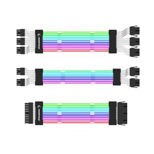 Rampage TRIM X30 Şeffaf PVC Bakır 18AWG ARGB Power Supply 24Pin Uzatıcı Kablo