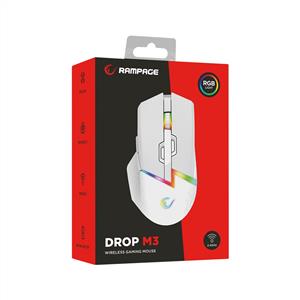 RAMPAGE DROP M3 10000 DPI ŞARJLI KABLOSUZ GAMING MOUSE-BEYAZ