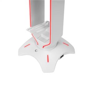Rampage RM-H66 GUARD Beyaz RGB Işıklı 2*Usb Port Kulaklık İçin Stand - Beyaz